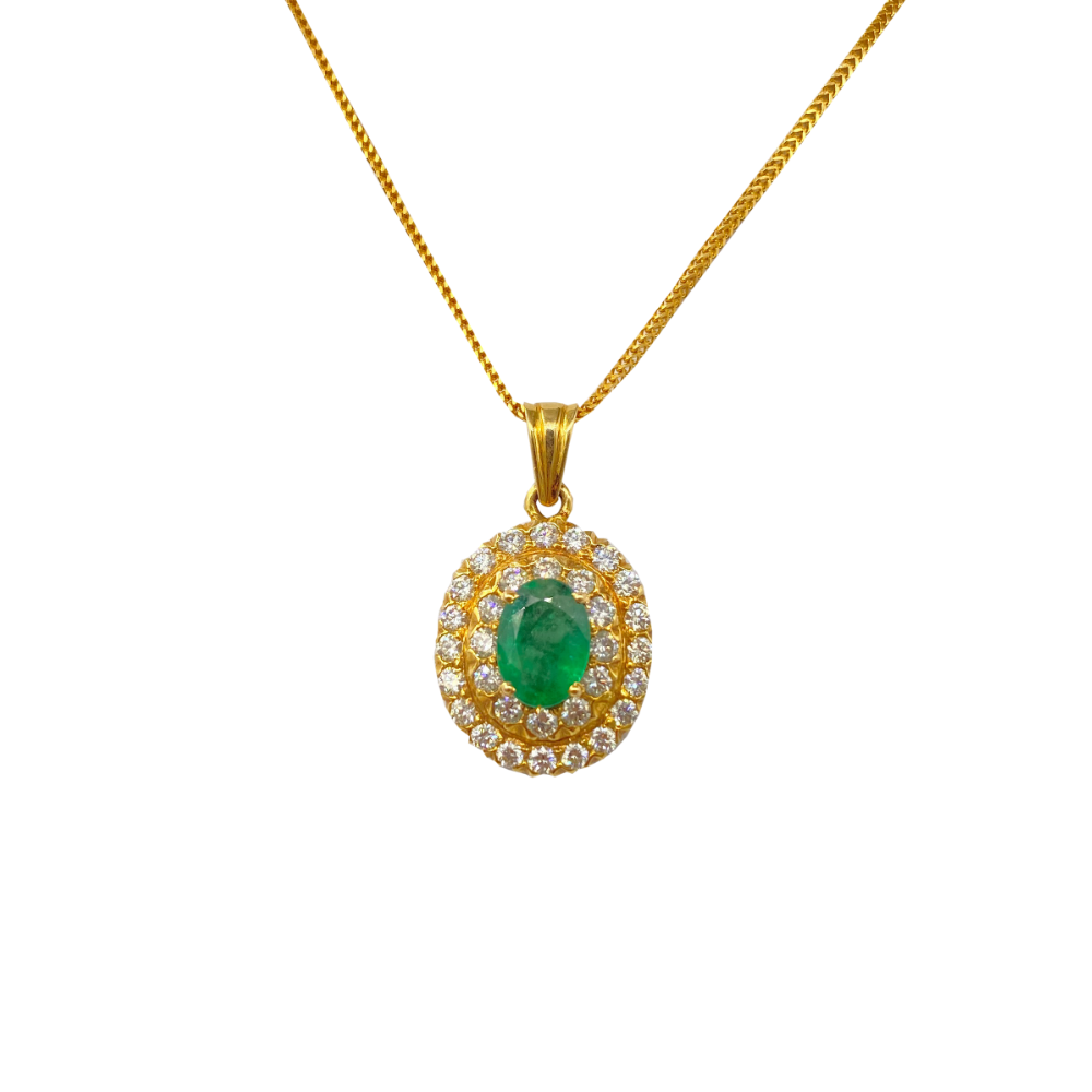18k Emerald and Diamond Uumi Pendant