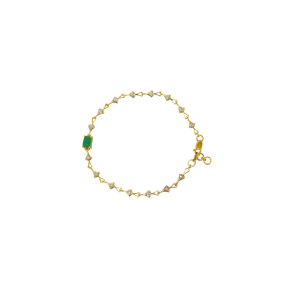 14k Emerald and Diamond Bracelet