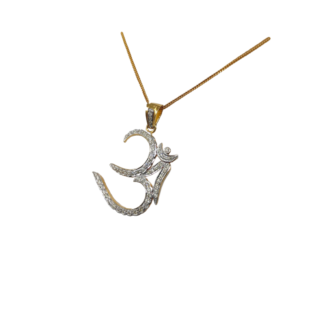 18k big om forma Diamond Pendant